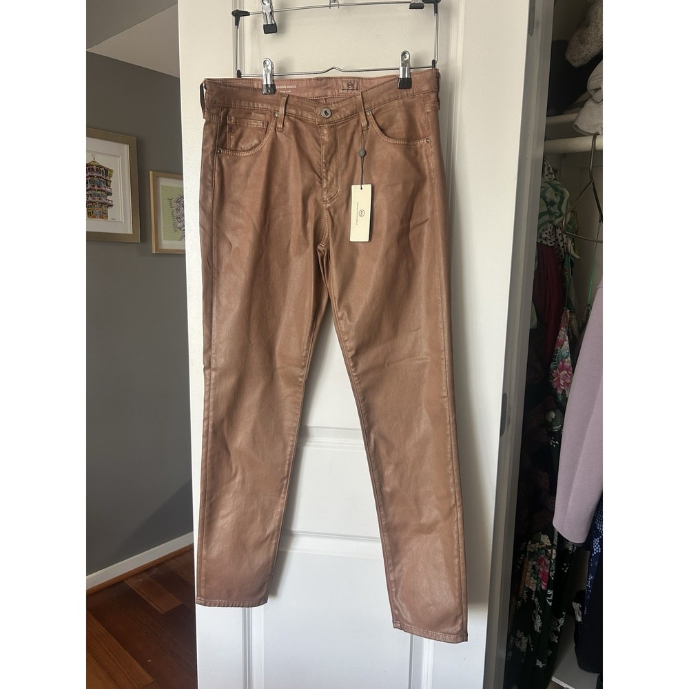 NWT AG Adriano Goldschmied The Legging Ankle Super Skinny Jeans Coated Size 30